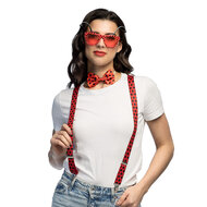 Accessoireset Lieveheersbeestje 3-delig - Bril - Bretel - Strikje