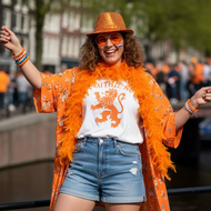 Hoed Pailletten - Neon Oranje - Koningsdag