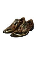 Heren schoen Goud met Panterprint 