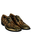 Heren schoen Goud met Panterprint 