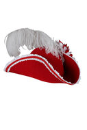 Piratenhoed Driesteek - Premium Class - Rood - Volwassenen