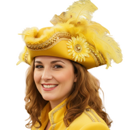 Piratenhoed Driesteek - Premium Class - Geel - Volwassenen