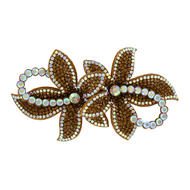 Broche - Sequin Flower  - Strass - Goud