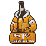 Embleem Huusse - Strijkembleem - Nog 1tje Met De Jas Aon