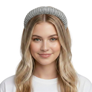 Haarband Glitter Steentjes - Zilver