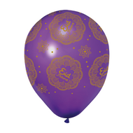 Eid Mubarak - Ballonnen - 6 stuks - blauw-goud-paars