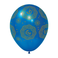 Eid Mubarak - Ballonnen - 6 stuks - blauw-goud-paars