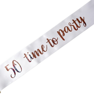 Sjerp 50 jaar - 50 Time To Party - Wit - Ros&eacute; Goud