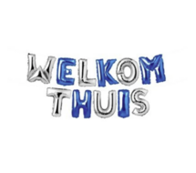 Folieballonnen - Welkom Thuis - Zilver-Blauw - 33 cm