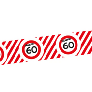 Afzetlint Verkeersbord - 60 Jaar - Rood-Wit - 10 meter
