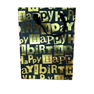 Cadeautas - Happy Birthday - Goud-Zwart