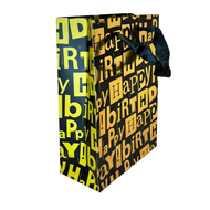 Cadeautas - Happy Birthday - Goud-Zwart