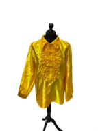 Tweedekans - zo goed als nieuw - Ruches Blouse Geel Satijn - maat 56
