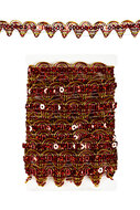 Paillettenband Golvend Decoratie Rood - Galon - 3 meter