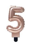 Cijferkaars Folie Ballon Vorm - Ros&eacute; -  5