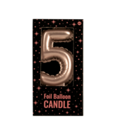 Cijferkaars Folie Ballon Vorm - Ros&eacute; -  5