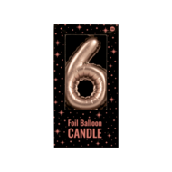 Cijferkaars Folie Ballon Vorm - Ros&eacute; -  6