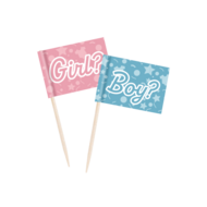 Gender Reveal - Cocktail Prikkers - Roze en Blauw - 50 stuks