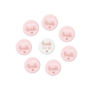 Button - Bride to be-Team bride  - 8 stuks