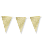 Glitter Vlaggenlijn Goud - 20x30 cm - 6 meter - Versiering