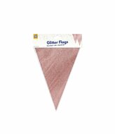 Glitter Vlaggenlijn Ros&eacute; Goud - 20x30 cm - 6 meter - Versiering