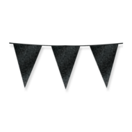 Glitter Vlaggenlijn Zwart - 20x30 cm - 6 meter - Versiering