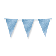 Glitter Vlaggenlijn Baby Blauw  - 20x30 cm - 6 meter - Versiering