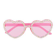 Roze Hartjes Partybril met Strass - Hartjes Bril - Valentijn