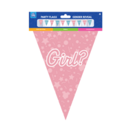 Vlaggenlijn Folie - Gender Reveal - Roze en Blauw - 10 meter - Versiering