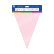 Vlaggenlijn Folie - Roze-Zilver - Babyshower - 10 meter 