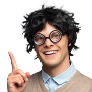Feestbril Nerd - Bril Rond Met Glas - Grappige Bril