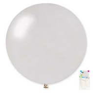 Topballon Latex - Metallic Wit - 80 cm 
