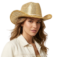 Cowboyhoed - Glitter Goud - Volwassenen 