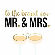 Wenskaart Daisy XL - To The New MR &amp; MRS - met Envelop