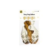 Ballonnen Fancy - 50 jaar - Wit-Goud - 6 stuks