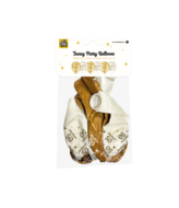 Ballonnen Fancy - Abraham 50 - Wit-Goud - 6 stuks