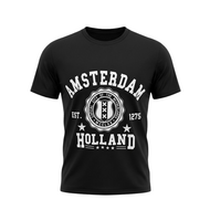T-shirt Blauw - Amsterdam Captial City - Katoen - Heren