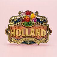 Koelkastmagneet - Magneet Holland MDF - Charleston Tulpen Roze