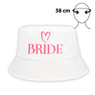 Bucket Hat - Bride - Wit - Volwassenen