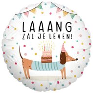 Folieballon Gefeliciteerd -  Laaang Zal Je Leven  - 45 cm - Helium- en Luchtvulling