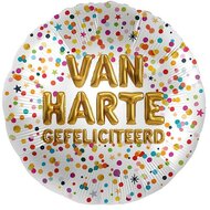 Folieballon Confetti  - Van Harte Gefeliciteerd  - 45 cm - Helium- en Luchtvulling
