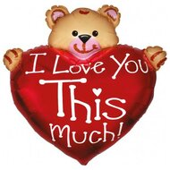 Folieballon - Bear Love Much - 77cm - Helium- en Luchtvulling 
