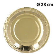 Gouden Papieren Party Bordjes  - 6 stuks - 23 cm