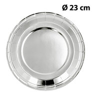 Zilveren Papieren Party Bordjes  - 6 stuks - 23 cm