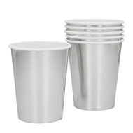 Zilveren Papieren Party Bekertjes  - 6 stuks - 25 cl
