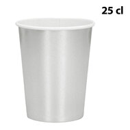 Zilveren Papieren Party Bekertjes  - 6 stuks - 25 cl