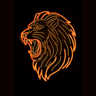 LED Neon Sign Oranje Leeuw - EK/WK Voetbal -  41x50 cm