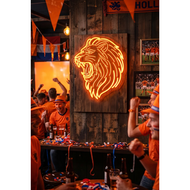 LED Neon Sign Oranje Leeuw - EK/WK Voetbal -  41x50 cm
