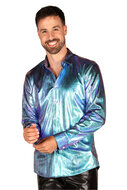 Blouse Petrol - Shining Star - Jaren 80 en 90 Disco - Heren