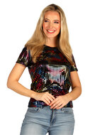 T-shirt Disco Party Queen Zwart - Jaren 80 &amp; 90